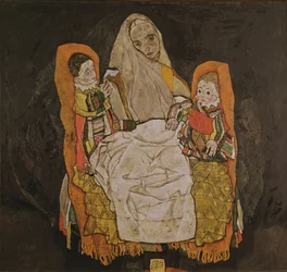 Moeder met twee kinderen, 1915-17